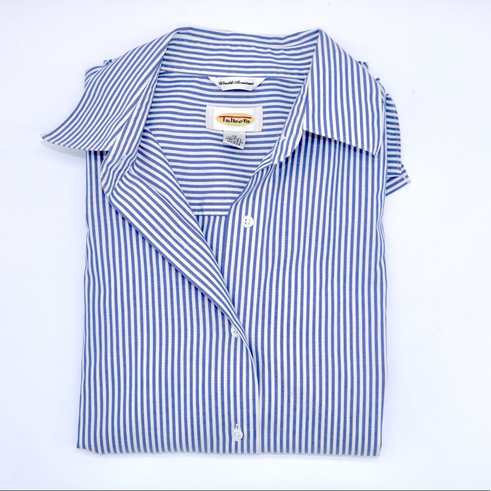 Talbots Stripped Button Down Top
